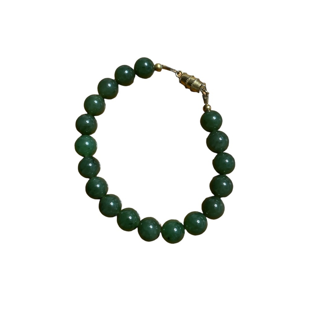 Dark Green Stone Beaded Bracelet